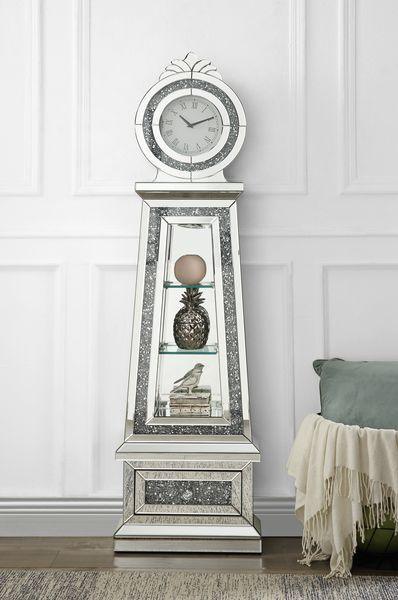 ACME - Noralie - Grandfather Clock - Mirrored - 63" - 5th Avenue Furniture