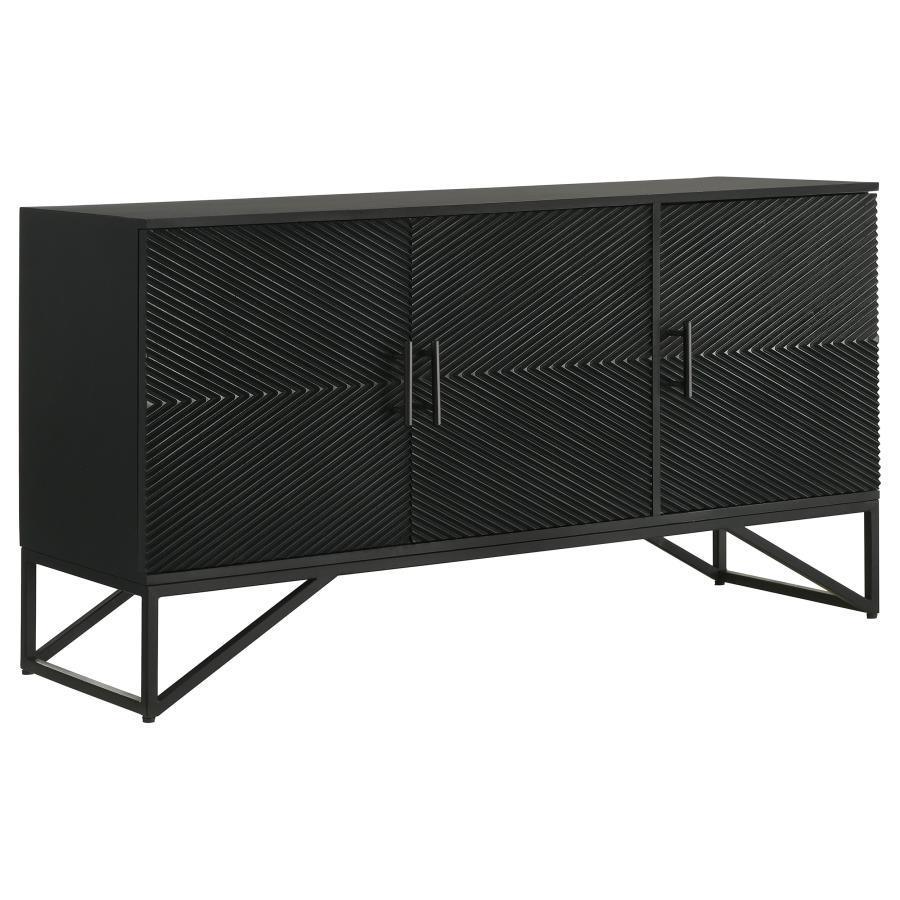 Coaster Fine Furniture - Riddell - 3-Door Accent Cabinet - Black - 5th Avenue Furniture