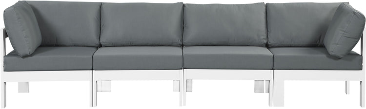 Meridian Furniture - Nizuc - Outdoor Patio Modular Sofa - Grey - Metal - Modern & Contemporary - 5th Avenue Furniture