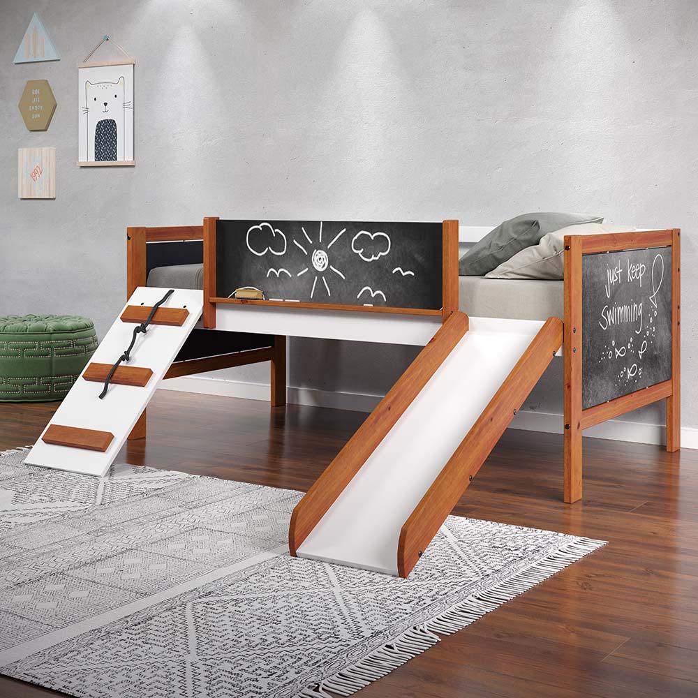 ACME - Aurea - Twin Loft Bed - Cherry Oak & White Finish - 5th Avenue Furniture