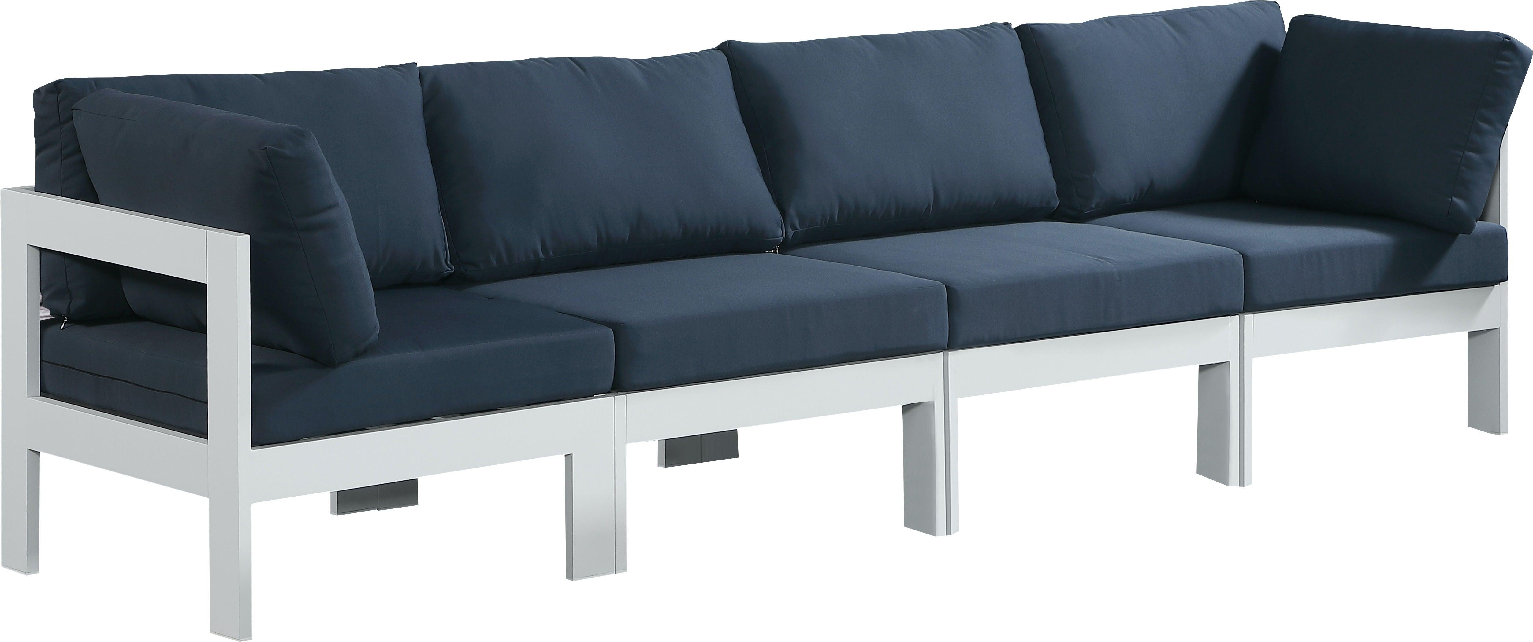 Meridian Furniture - Nizuc - Outdoor Patio Modular Sofa - Navy - Metal - 5th Avenue Furniture