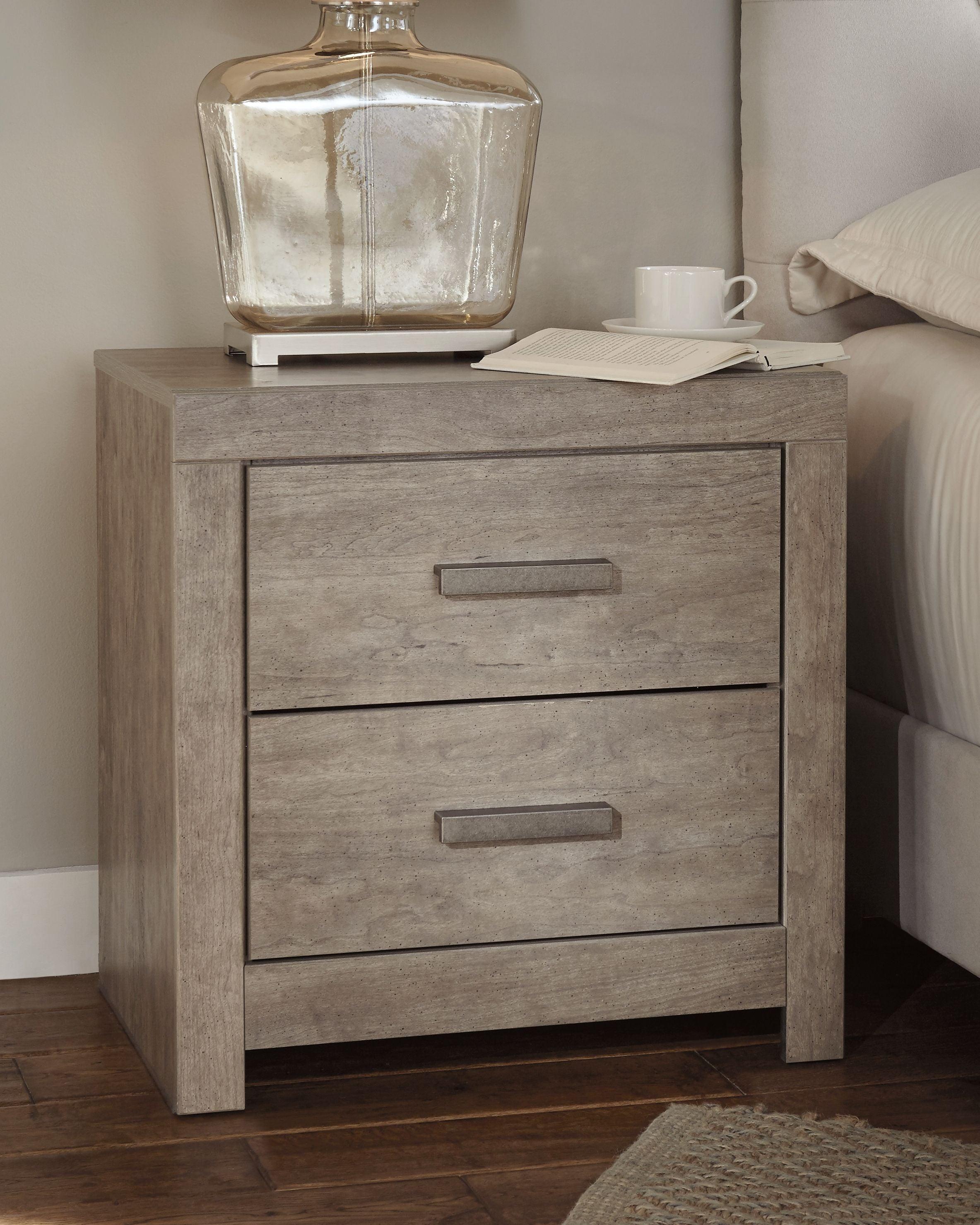 Ashley Furniture - Culverbach - Gray - Two Drawer Night Stand - 5th Avenue Furniture