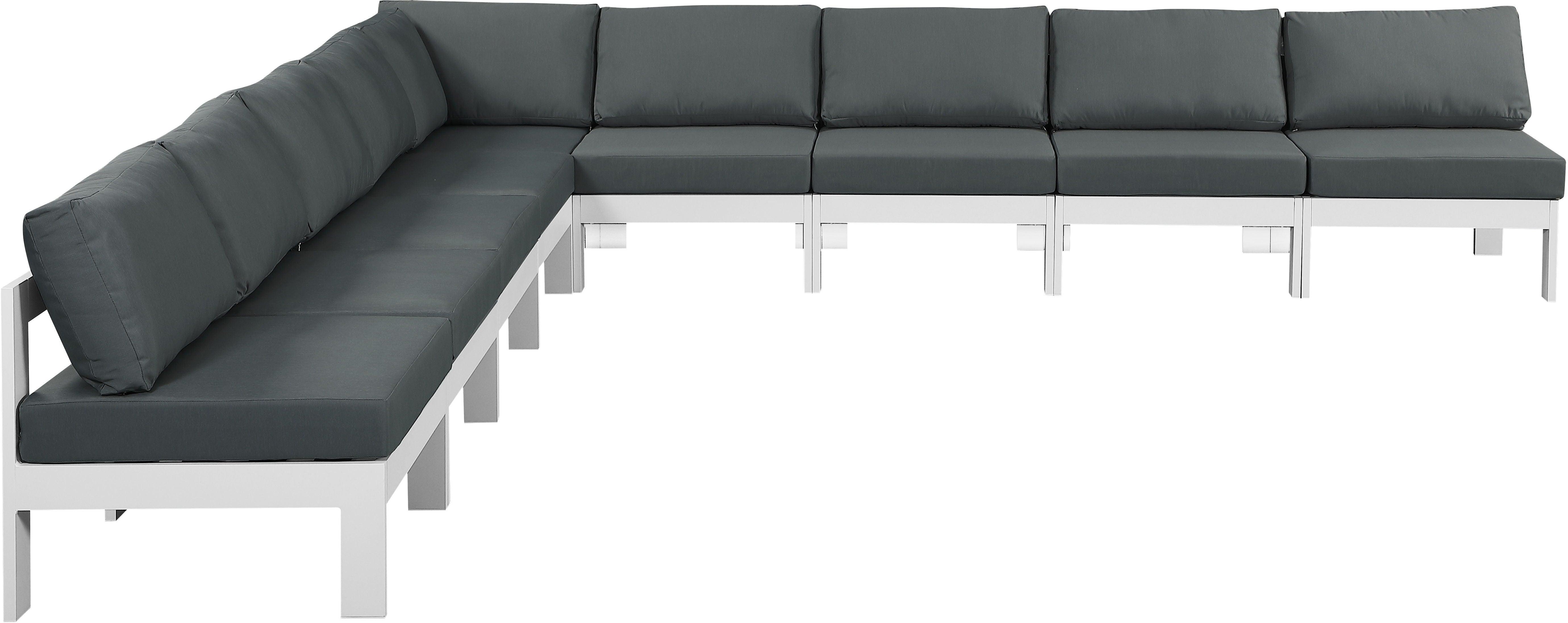Meridian Furniture - Nizuc - Outdoor Patio Modular Sectional 9 Piece - Grey - Fabric - 5th Avenue Furniture