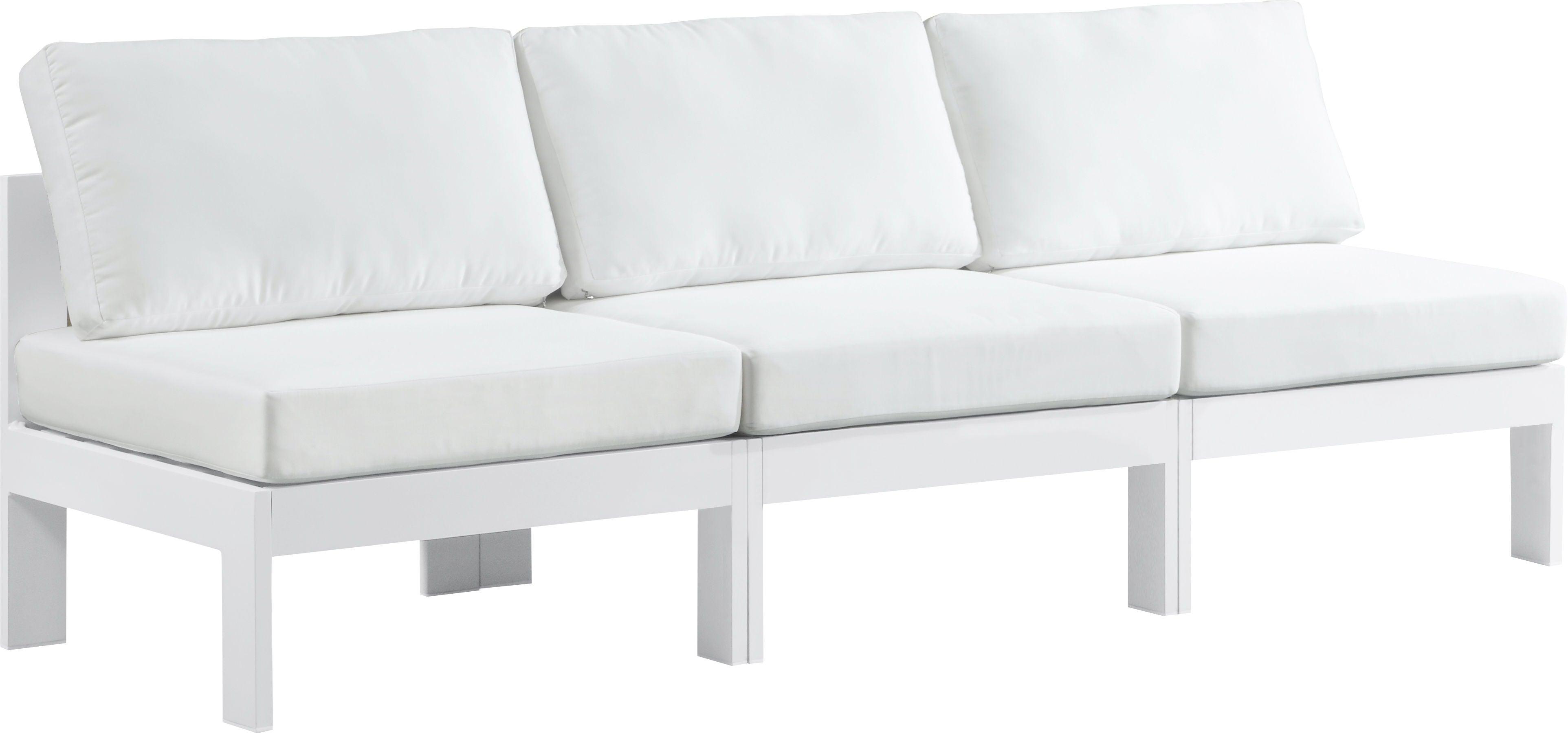 Meridian Furniture - Nizuc - Outdoor Patio Modular Sofa - White - Fabric - Modern & Contemporary - 5th Avenue Furniture
