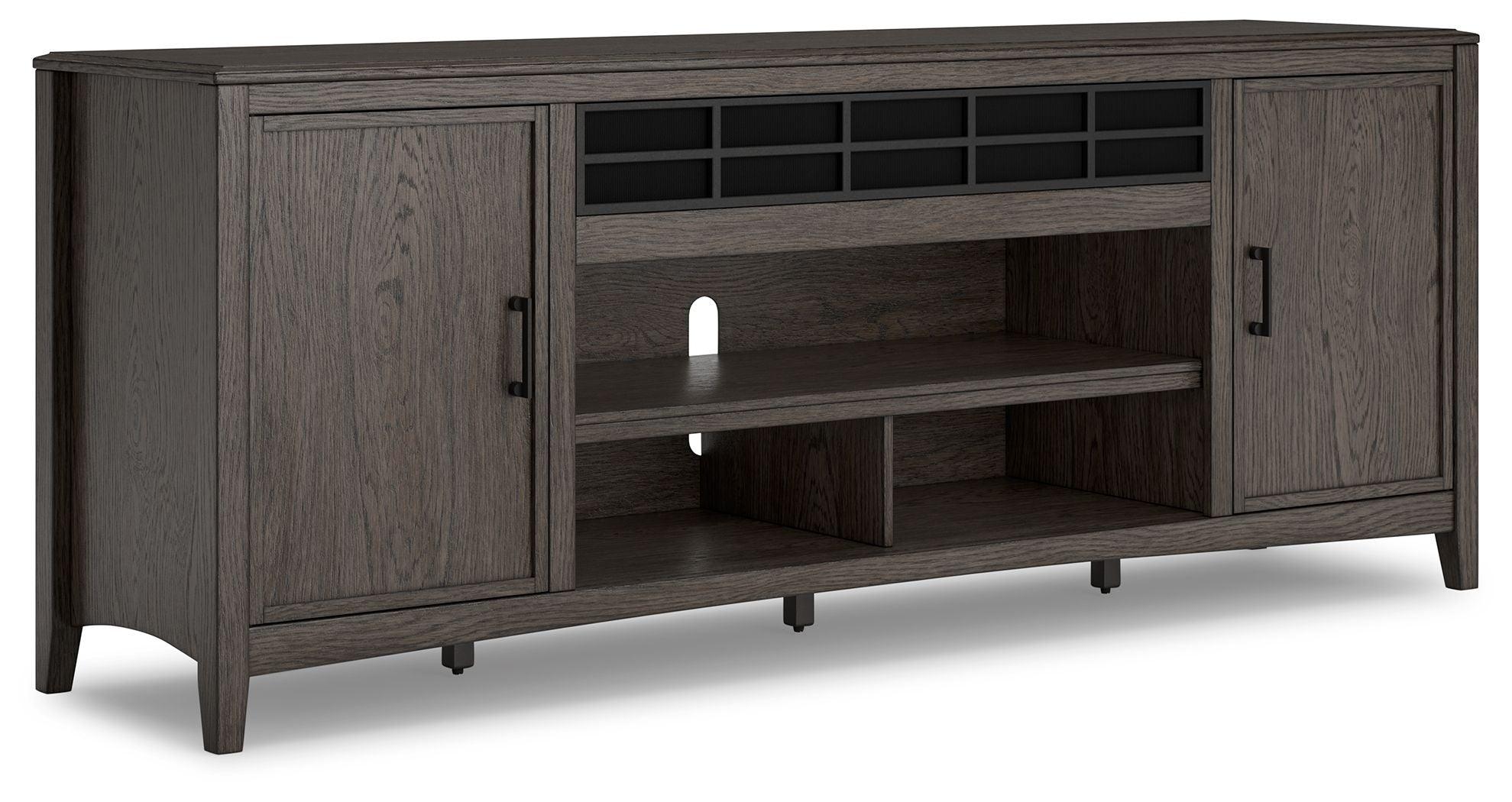 Signature Design by Ashley® - Montillan - Grayish Brown - Xl TV Stand With Fireplace Option - 5th Avenue Furniture