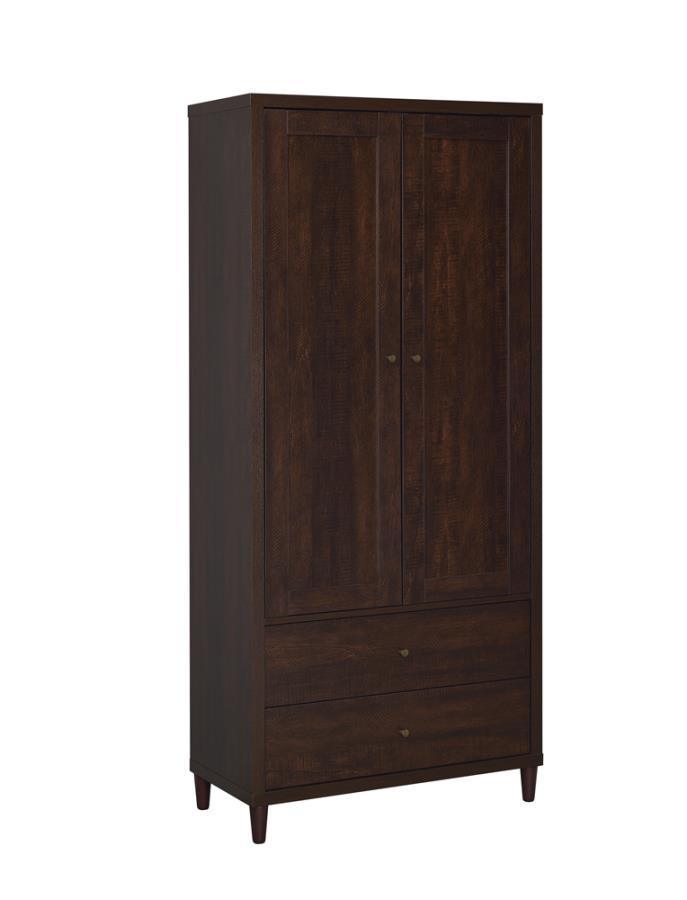CoasterEveryday - Wadeline - 2-Door Tall Accent Cabinet - Rustic Tobacco - 5th Avenue Furniture