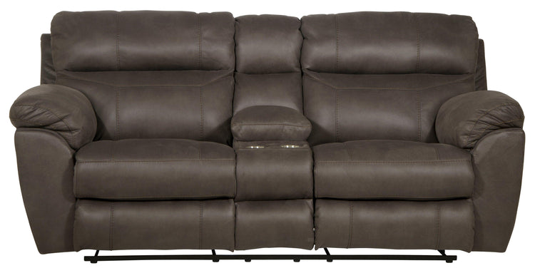 Catnapper - Atlas - Recliner Console Loveseat With Storage - Charcoal - 5th Avenue Furniture