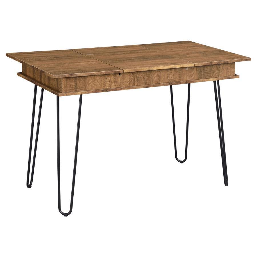 CoasterEveryday - Sheeran - Writing Desk With 4 Hidden Storages - Rustic Amber - 5th Avenue Furniture