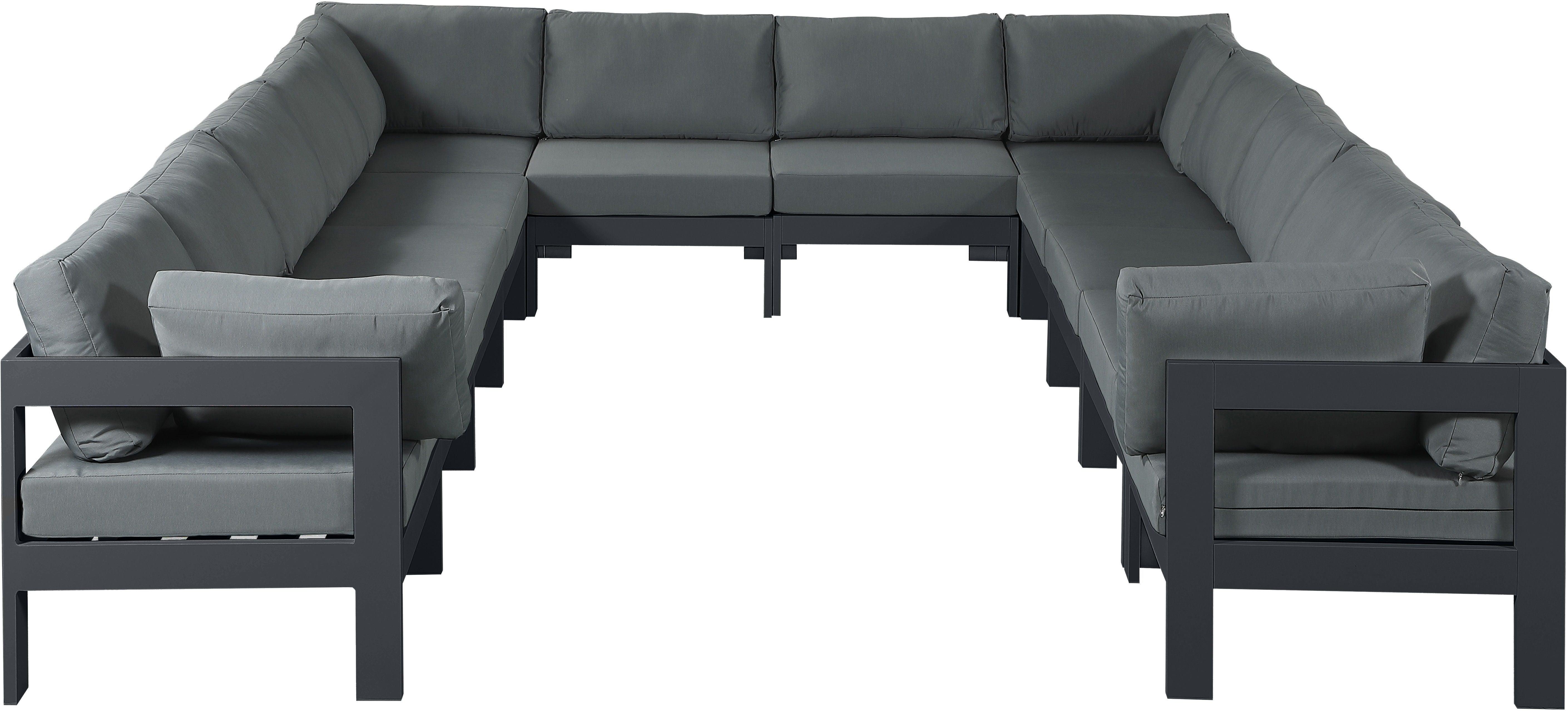 Meridian Furniture - Nizuc - Outdoor Patio Modular Sectional 12 Piece - Grey - 5th Avenue Furniture