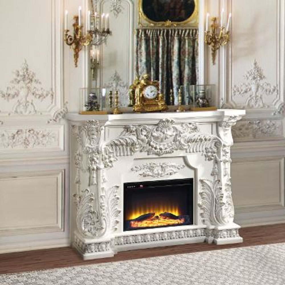 ACME - Zabrina - Fireplace - Antique White Finish - 49.6" - 5th Avenue Furniture