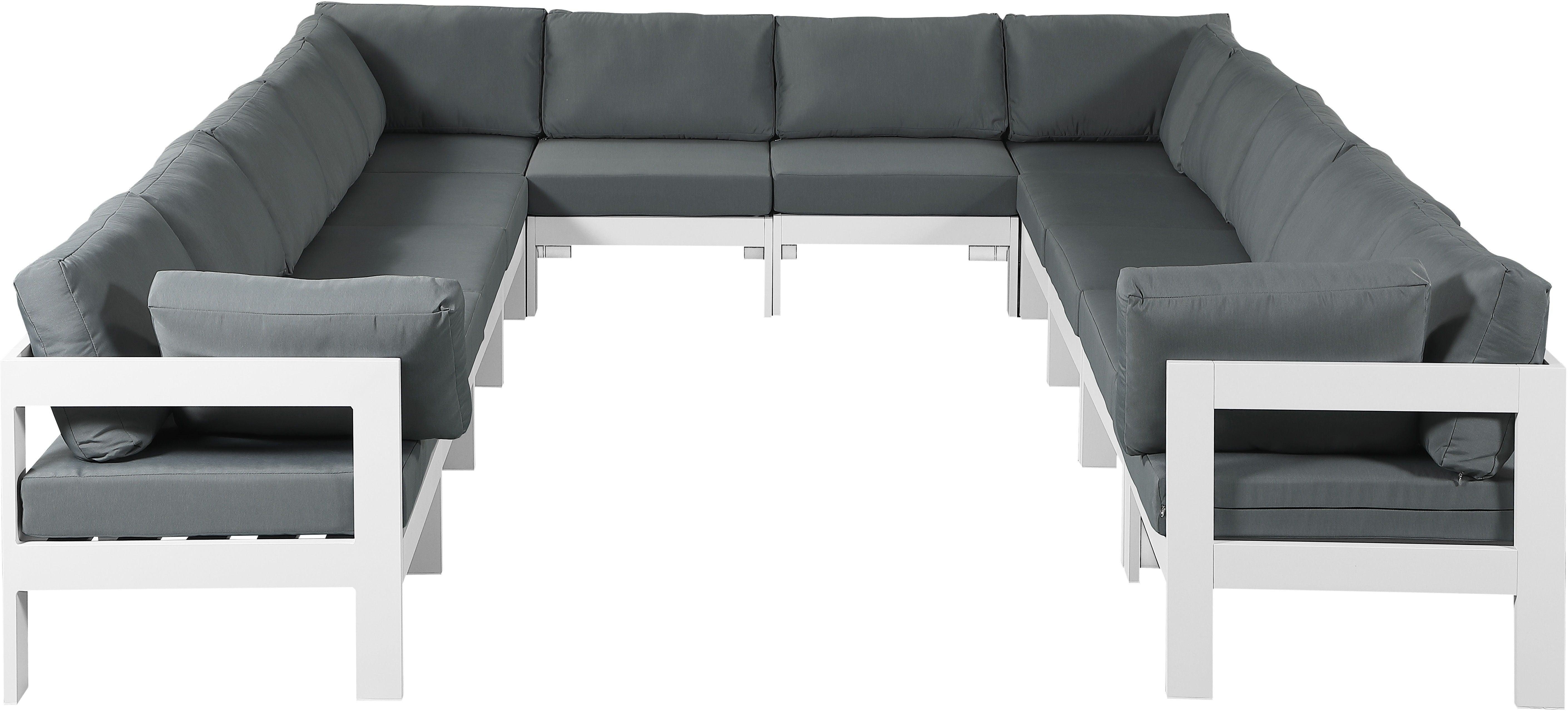Meridian Furniture - Nizuc - Outdoor Patio Modular Sectional 12 Piece - Grey - Fabric - 5th Avenue Furniture