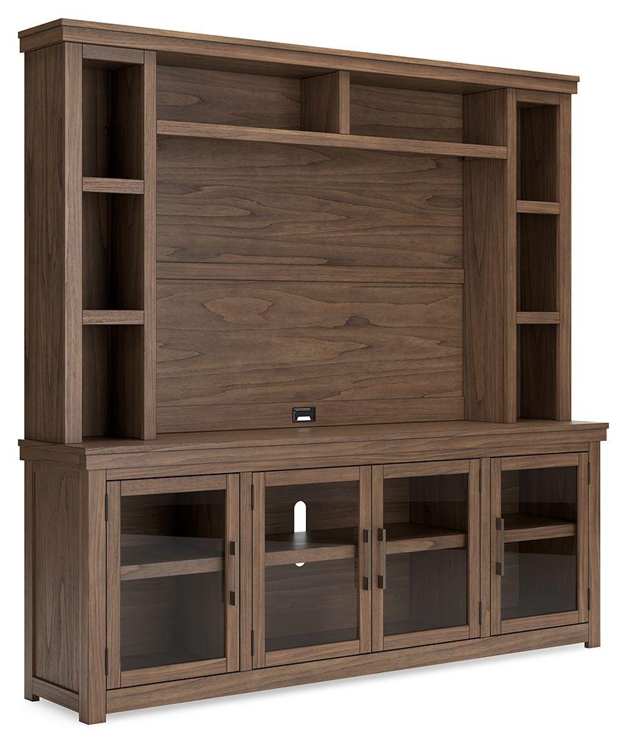 Signature Design by Ashley® - Boardernest - Brown - 85" TV Stand With Hutch - 5th Avenue Furniture
