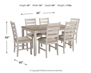 Signature Design by Ashley® - Skempton - White - Dining Room Table Set (Set of 7) - 5th Avenue Furniture