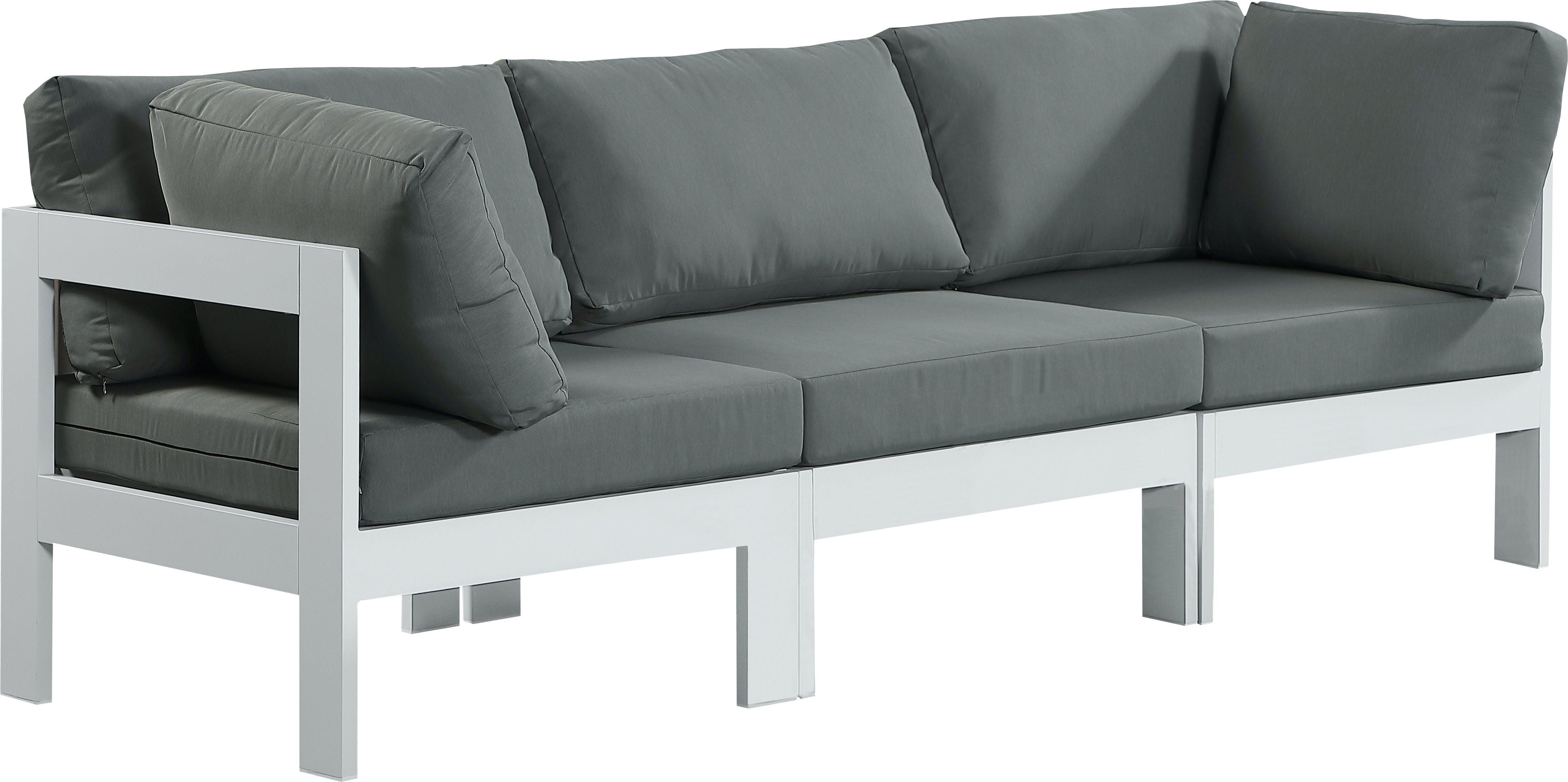 Meridian Furniture - Nizuc - Outdoor Patio Modular Sofa - Grey - Modern & Contemporary - 5th Avenue Furniture