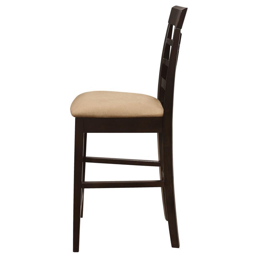 CoasterEveryday - Gabriel - Upholstered Counter Height Stools (Set of 2) - Cappuccino And Beige - Wood - 5th Avenue Furniture