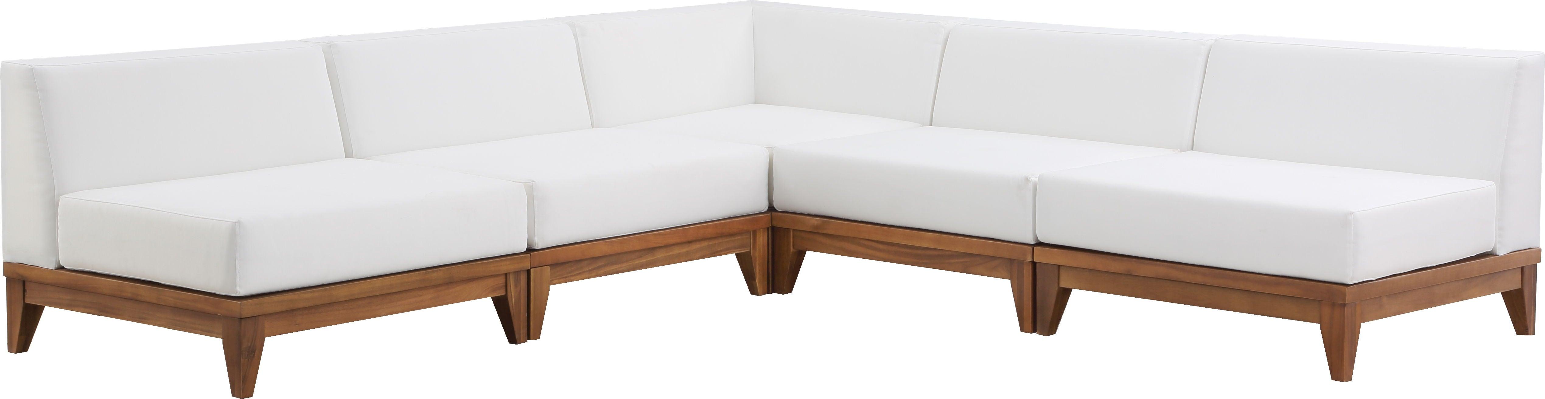 Meridian Furniture - Rio - 5 Piece Modular Sectional - Off White - Fabric - 5th Avenue Furniture
