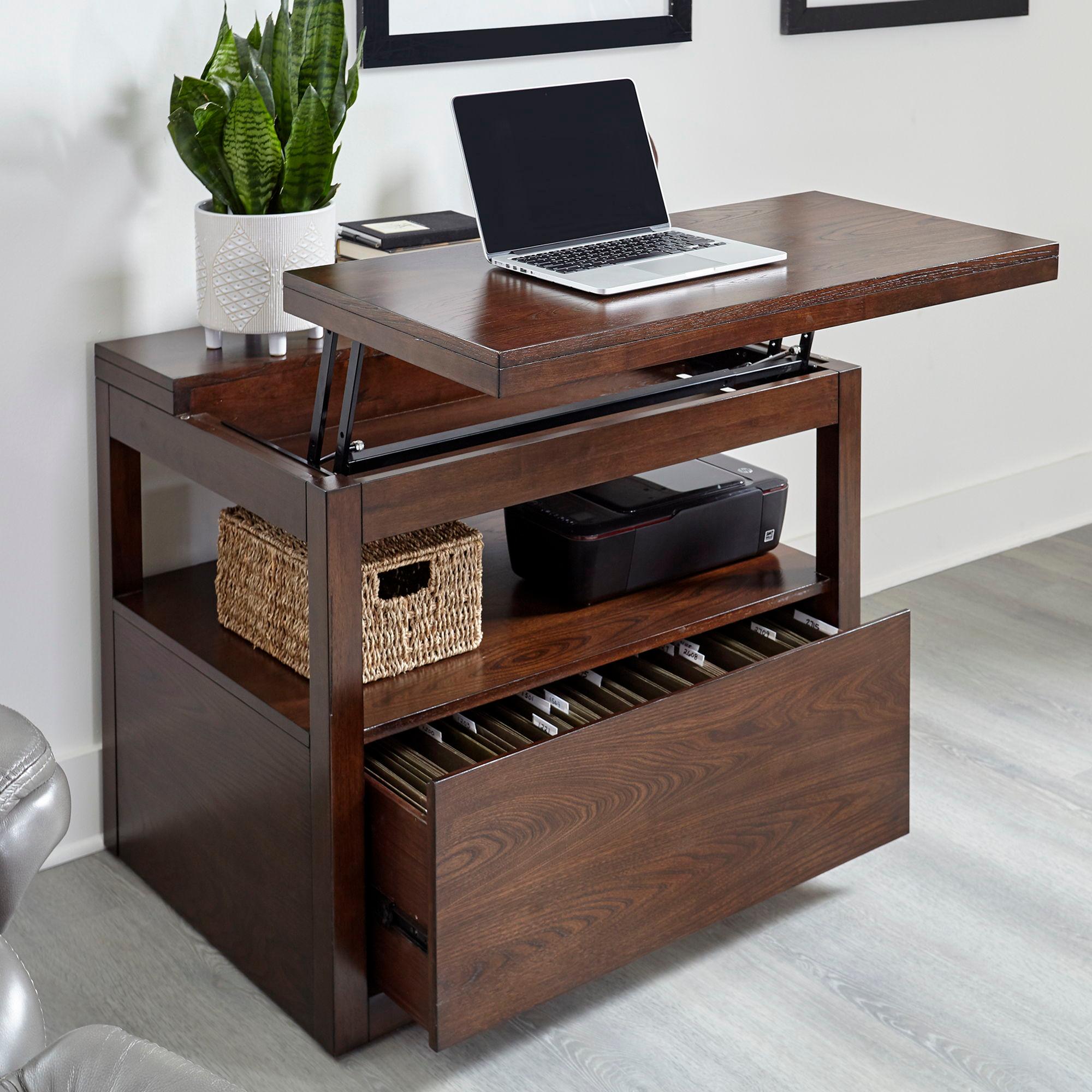 Parker House - Elevation - Functional File with Lift Top - Warm Elm - 5th Avenue Furniture