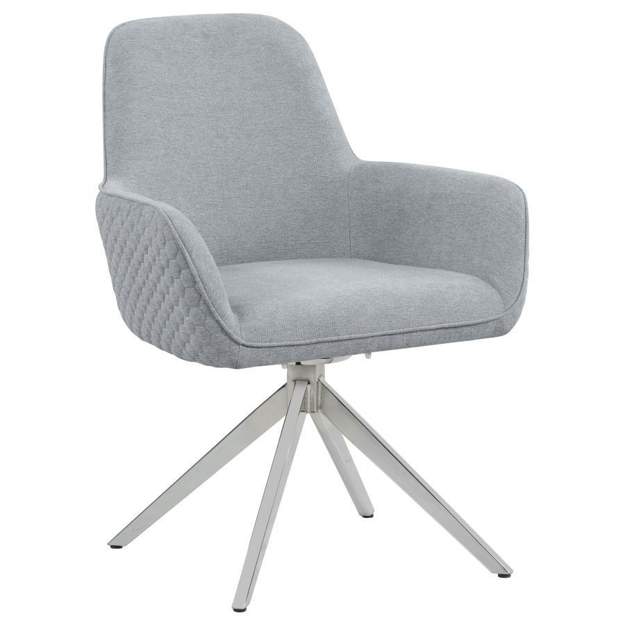 CoasterElevations - Abby - Flare Arm Side Chair - Light Gray And Chrome - 5th Avenue Furniture
