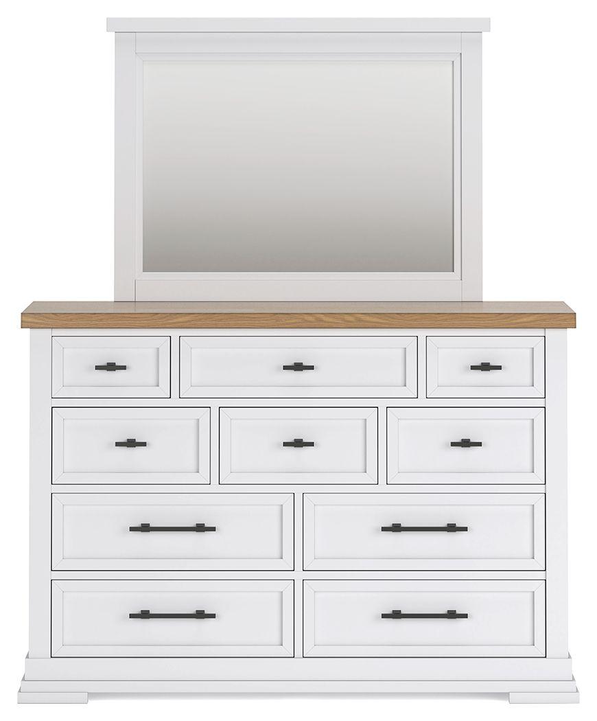 Benchcraft® - Ashbryn - White / Natural - Dresser And Mirror - 5th Avenue Furniture