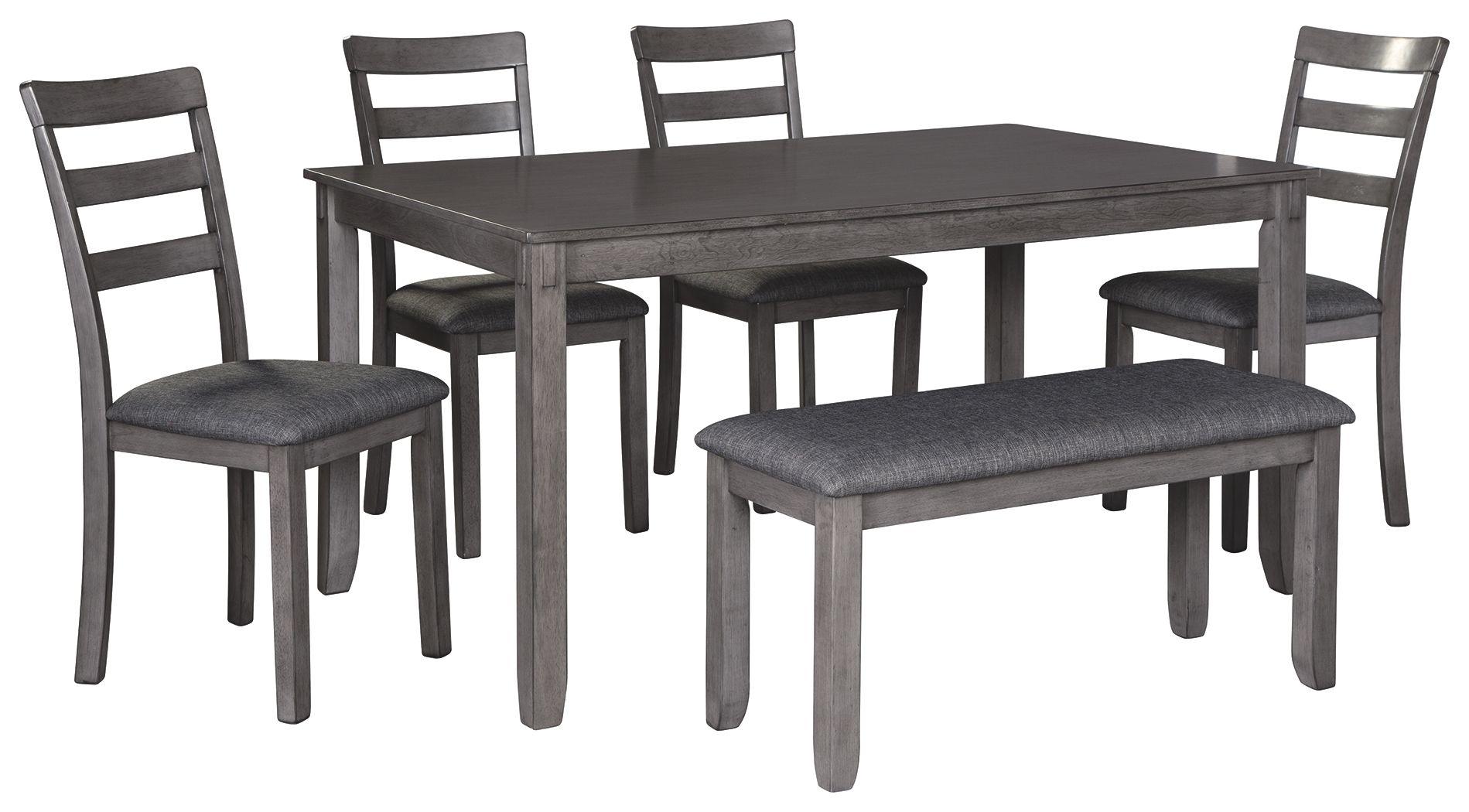 Ashley Furniture - Bridson - Gray - Rect Drm Table Set (Set of 6) - 5th Avenue Furniture