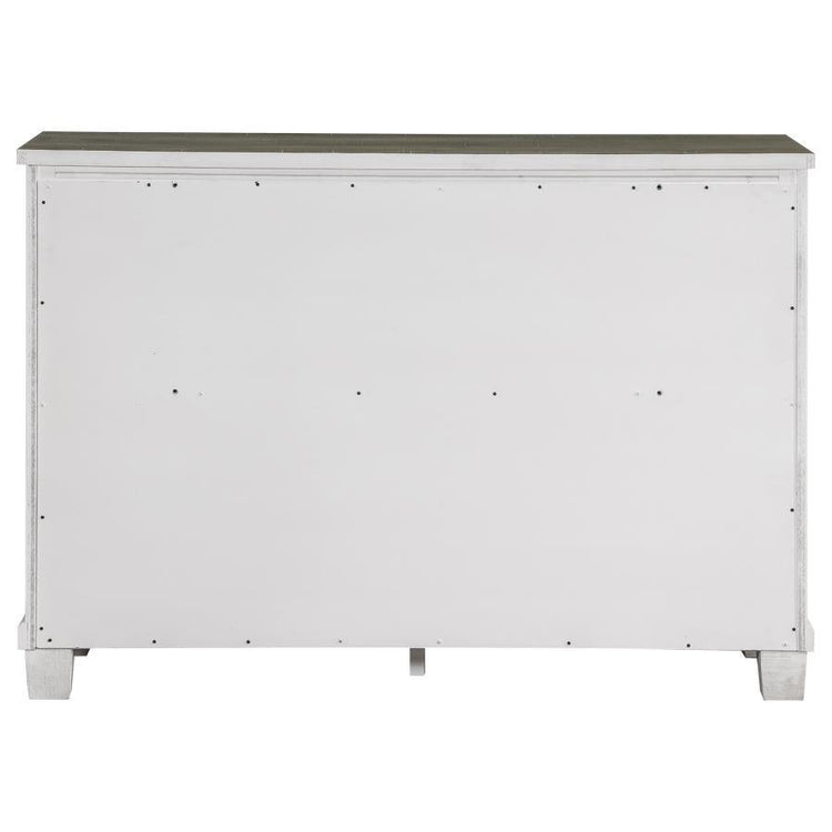 Coaster Fine Furniture - Lilith - 7-Drawer Dresser Distressed - Distressed Gray And White - 5th Avenue Furniture
