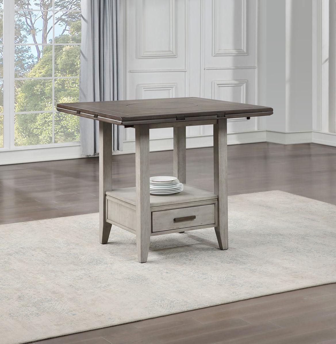 Steve Silver Furniture - Abacus - Drop Leaf Counter Table - Dark Brown - 5th Avenue Furniture
