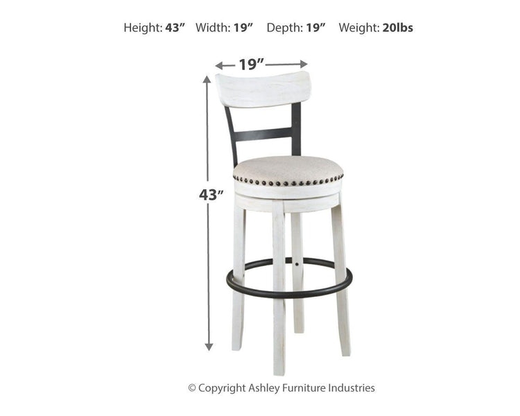 Signature Design by Ashley® - Valebeck - Tall Upholstered Swivel Barstool - 5th Avenue Furniture