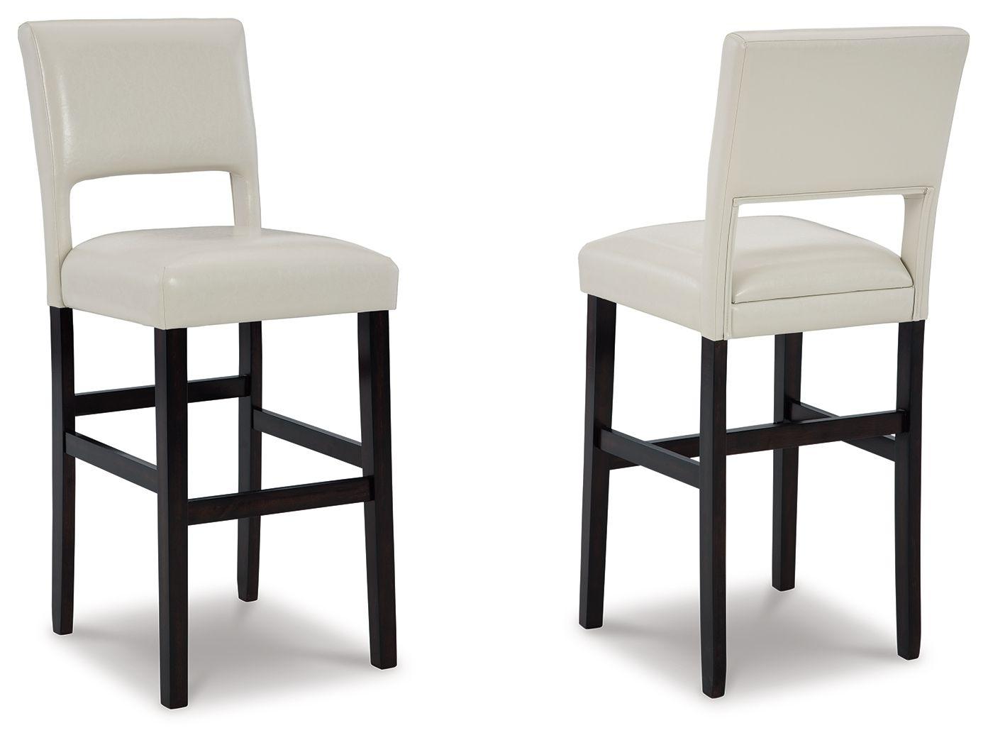 Signature Design by Ashley® - Leektree - Ivory / Brown - Tall Uph Barstool (Set of 2) - 5th Avenue Furniture