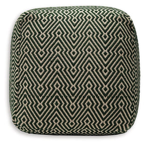 Signature Design by Ashley® - Abacy - Green / Ivory - Pouf - 5th Avenue Furniture
