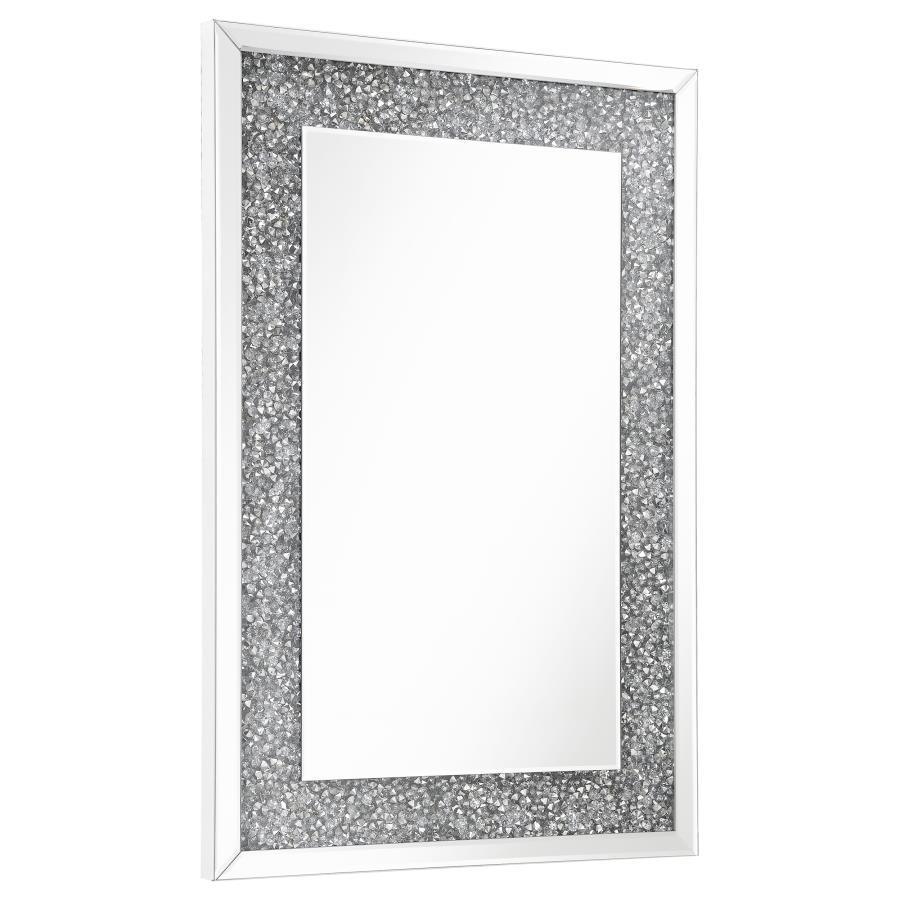 CoasterEssence - Valerie - Crystal Inlay Rectangle Wall Mirror - 5th Avenue Furniture
