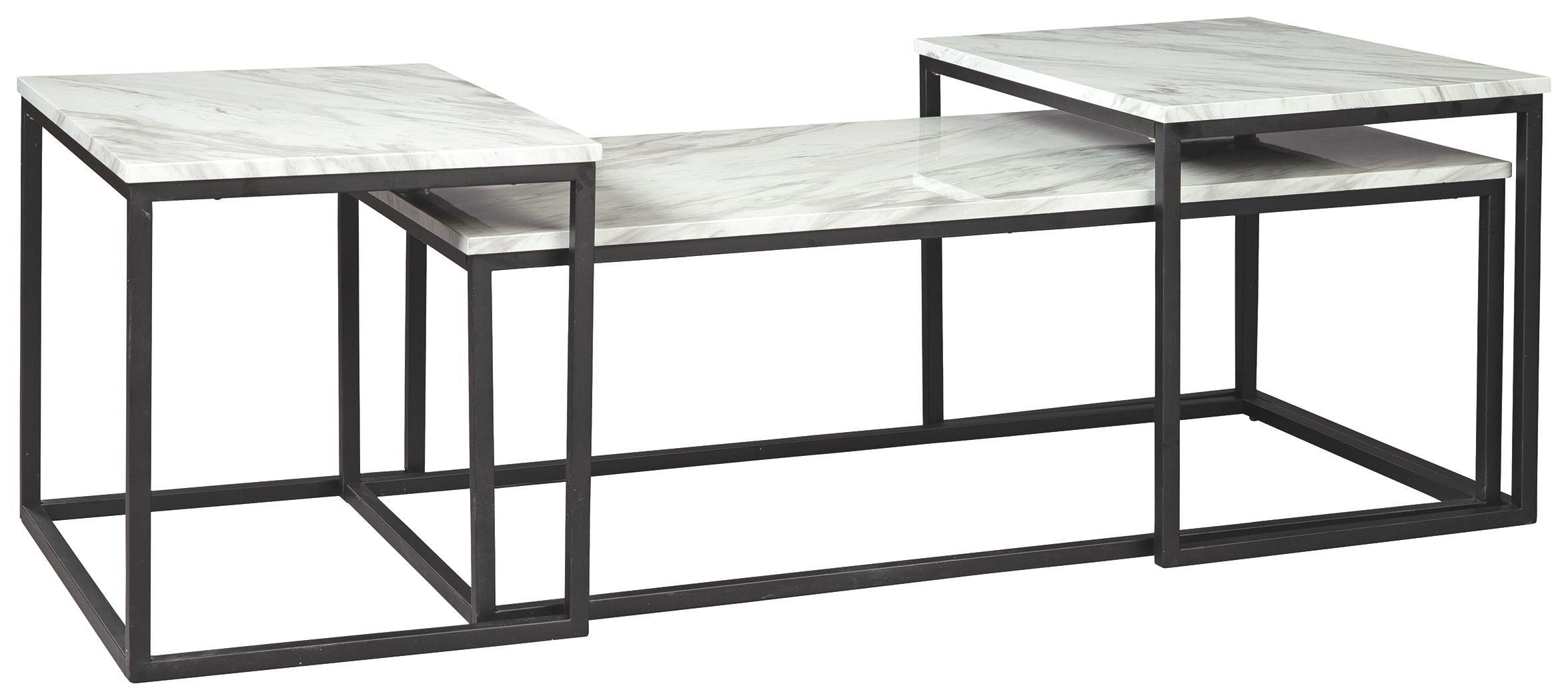 Ashley Furniture - Donnesta - Gray / Black - Occasional Table Set (Set of 3) - 5th Avenue Furniture