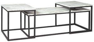 Ashley Furniture - Donnesta - Gray / Black - Occasional Table Set (Set of 3) - 5th Avenue Furniture
