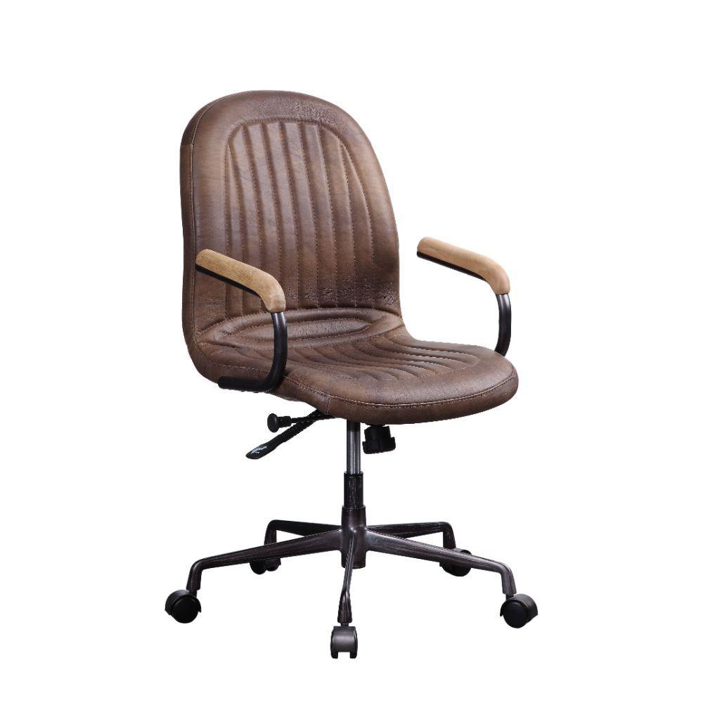 ACME - Acis - Executive Office Chair - Vintage Chocolate Top Grain Leather - 5th Avenue Furniture