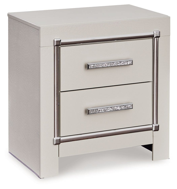 Zyniden - Silver - Two Drawer Night Stand - 5th Avenue Furniture
