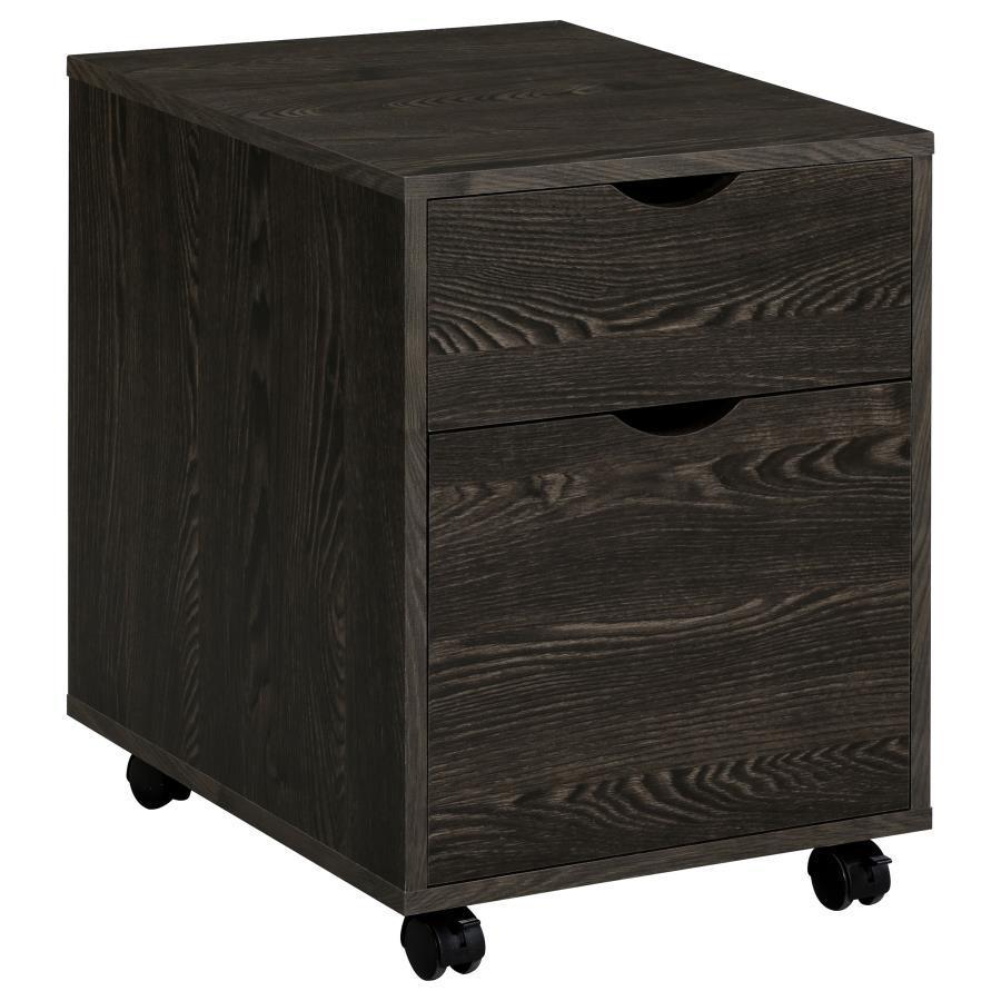 CoasterEssence - Noorvik - 2-Drawer Mobile File Cabinet - Dark Oak - 5th Avenue Furniture