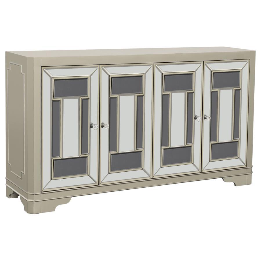 CoasterElevations - Toula - 4-Door Accent Cabinet - Smoke And Champagne - 5th Avenue Furniture