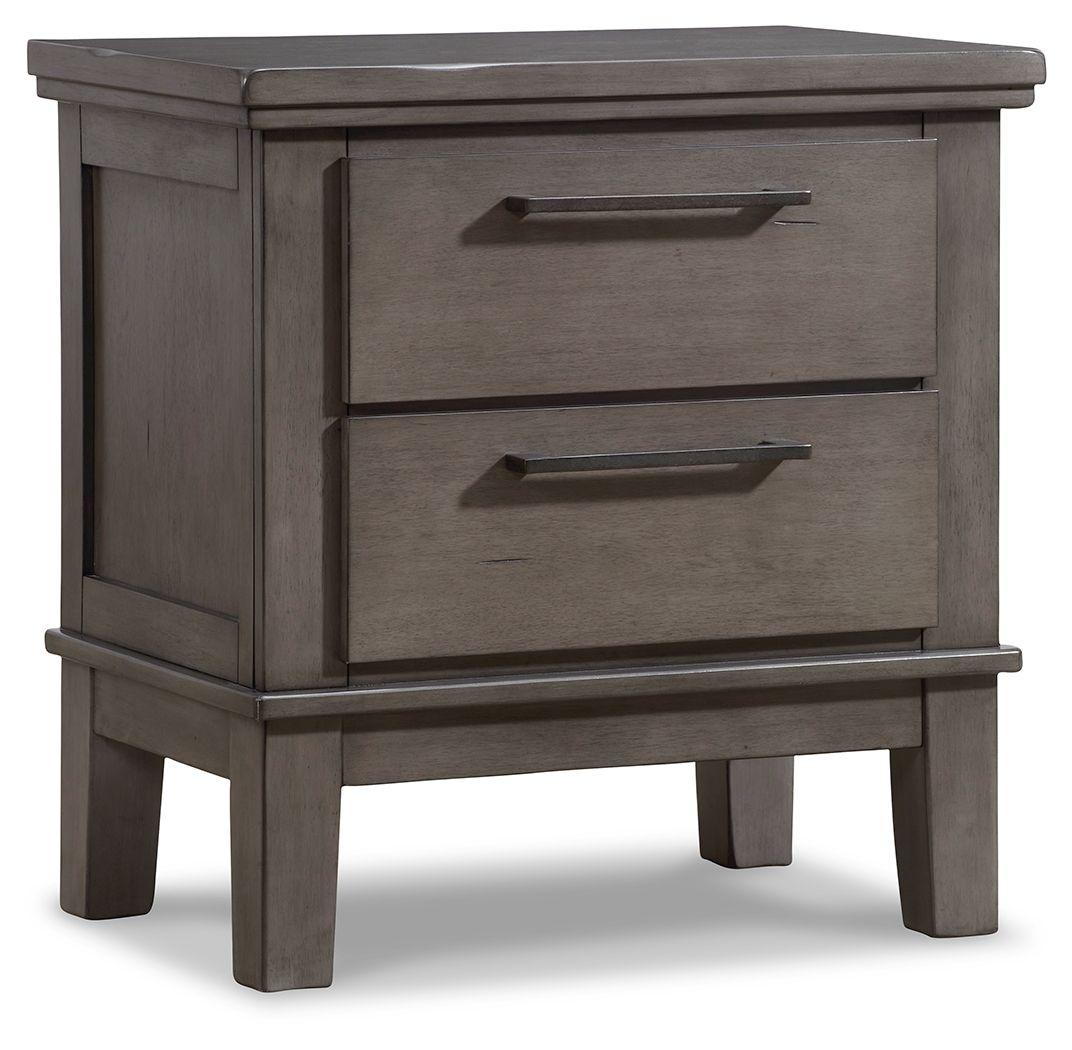 Benchcraft® - Hallanden - Gray - Two Drawer Night Stand - 5th Avenue Furniture