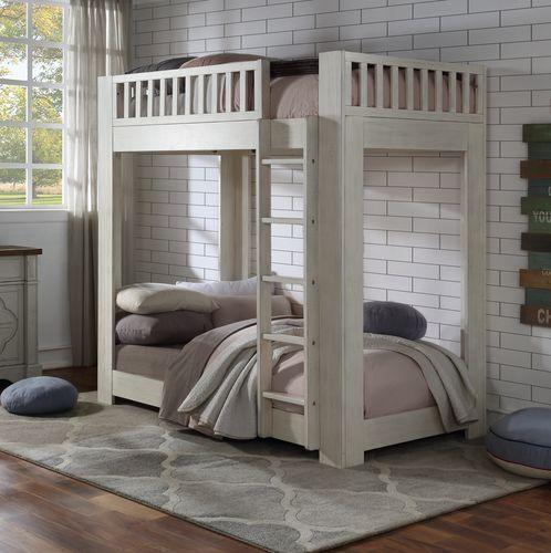 ACME - Cedro - Bunk Bed - Weathered White Finish - 5th Avenue Furniture