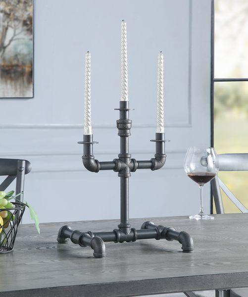ACME - Brantley - Accent Candleholder - Sandy Gray Finish - 5th Avenue Furniture