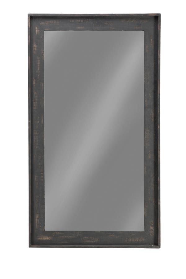 CoasterEssence - Cragen - Rectangle Bold Contoured Frame Floor Mirror - Brown - 5th Avenue Furniture