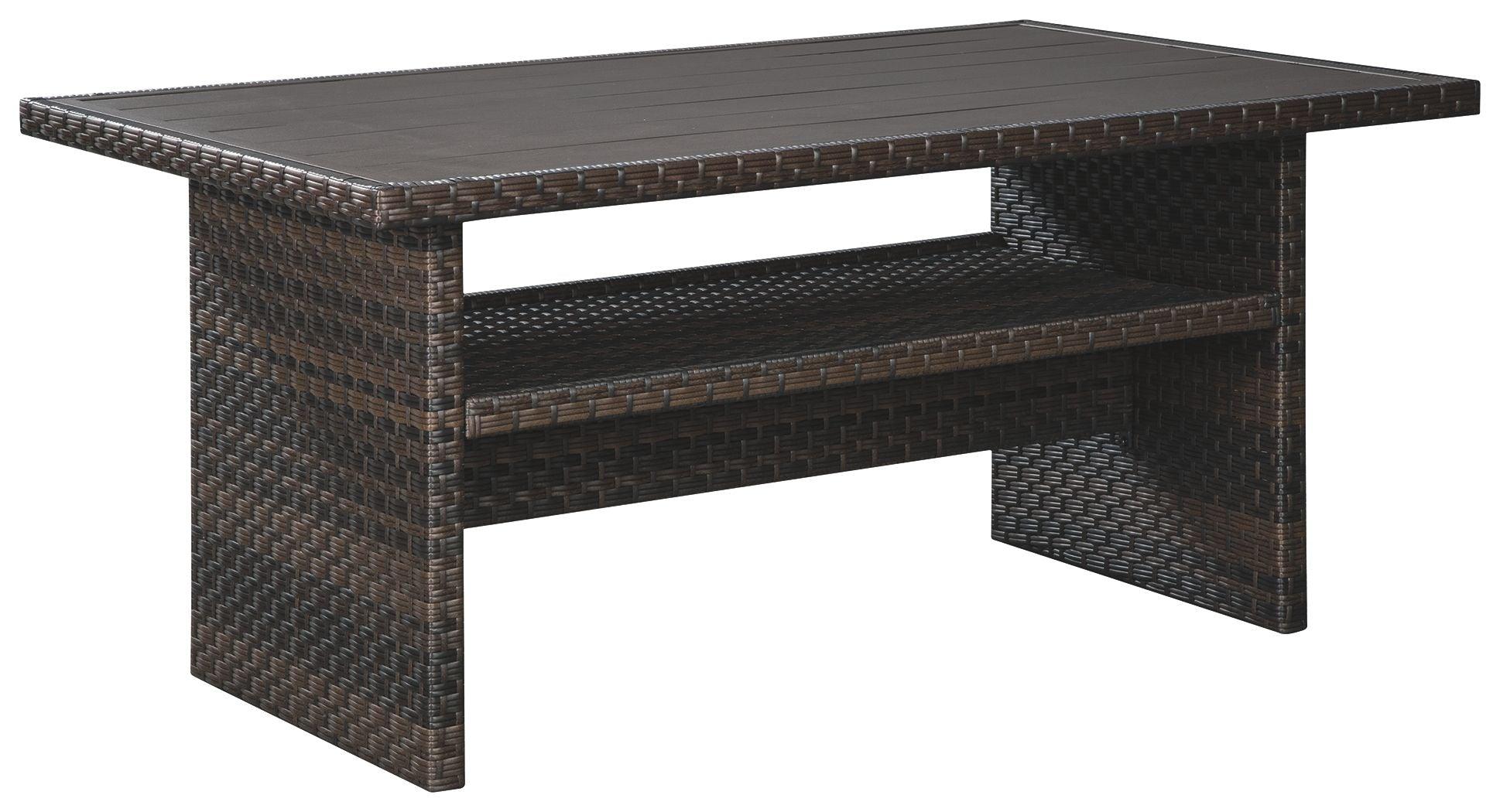 Ashley Furniture - Easy - Dark Brown / Beige - Rect Multi-use Table - 5th Avenue Furniture