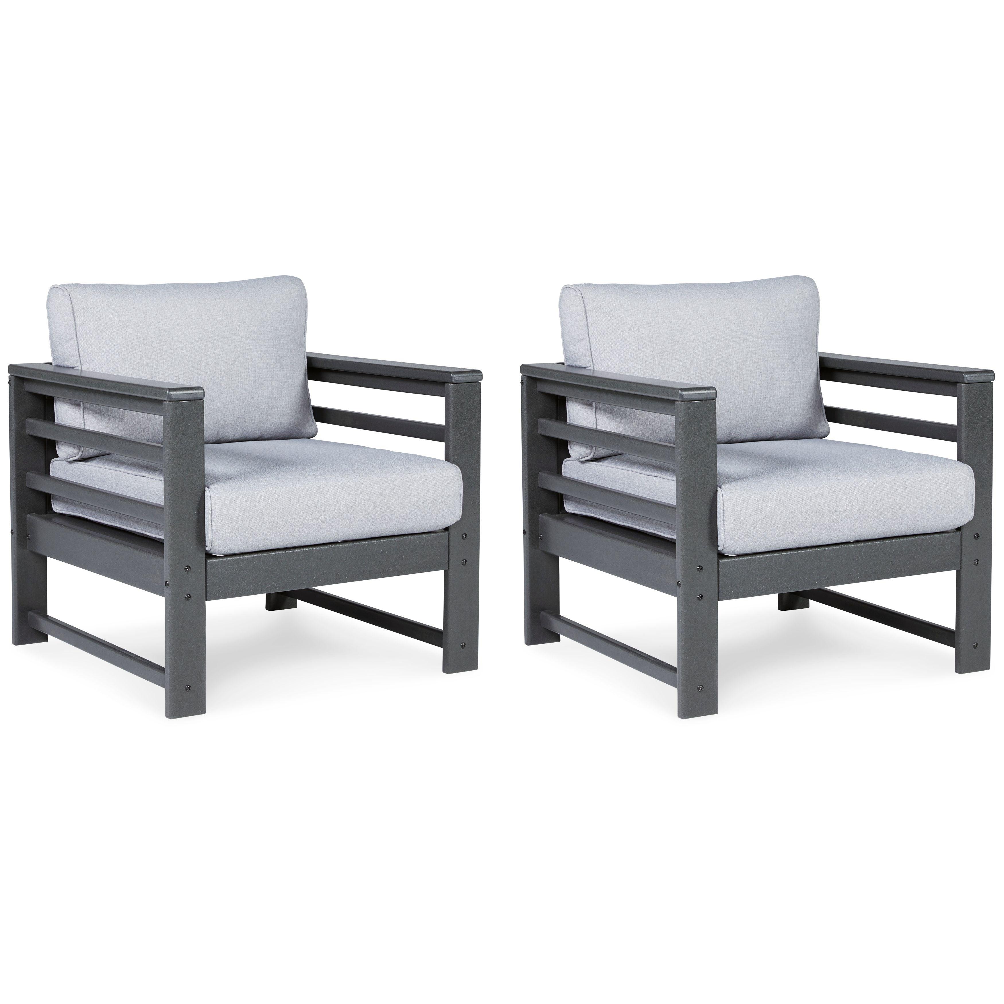 Ashley Furniture - Amora - Charcoal Gray - Lounge Chair W/Cushion (Set of 2) - 5th Avenue Furniture