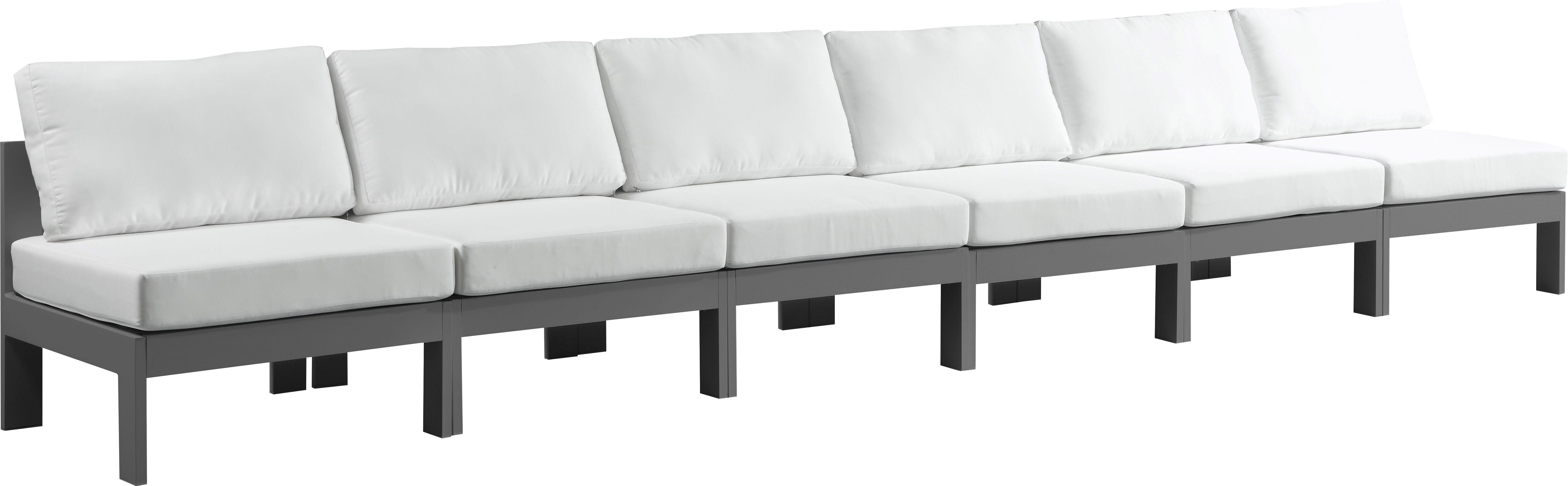 Meridian Furniture - Nizuc - Outdoor Patio Modular Sofa Armless - White - Fabric - 5th Avenue Furniture