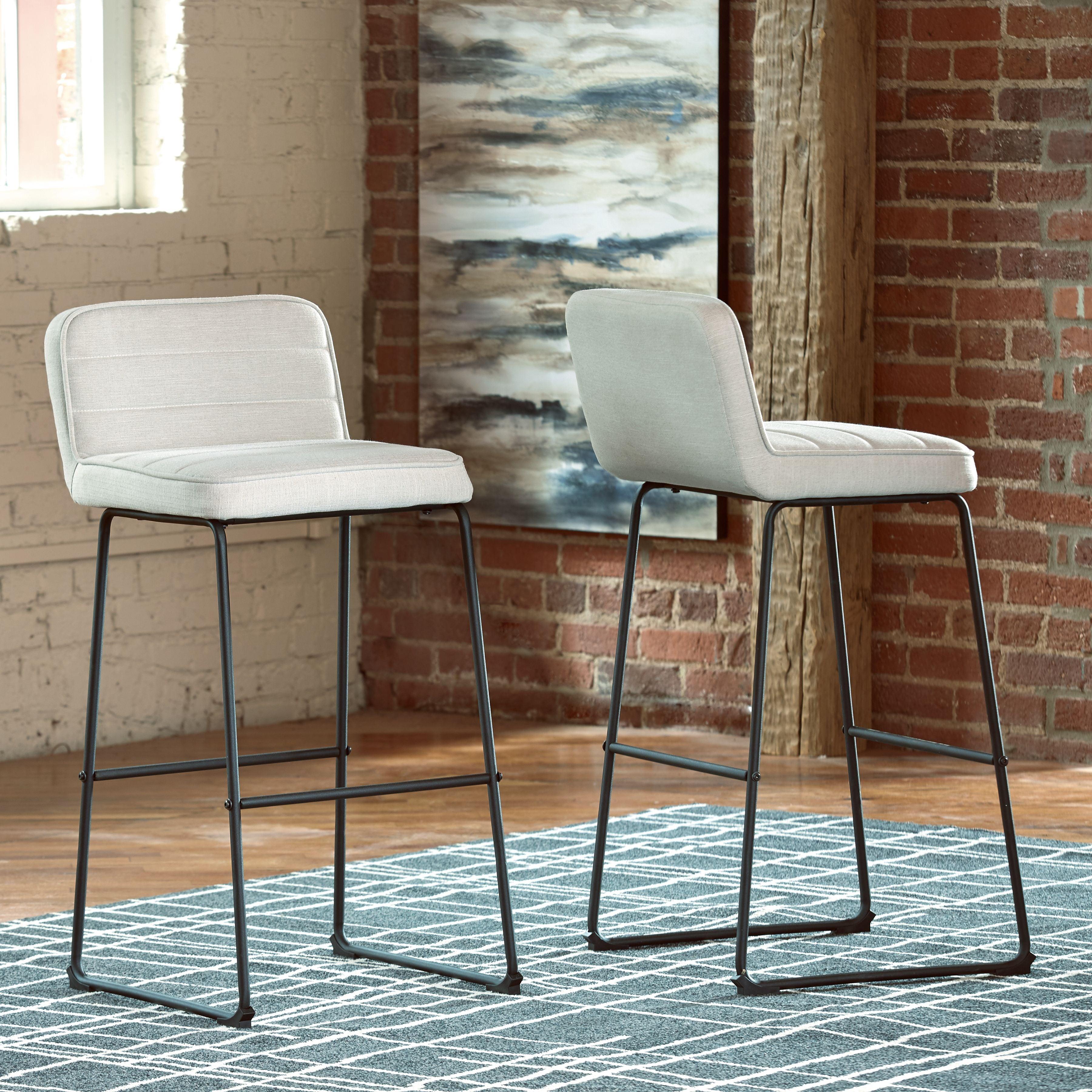 Ashley Furniture - Nerison - Upholstered Barstool (Set of 2) - 5th Avenue Furniture