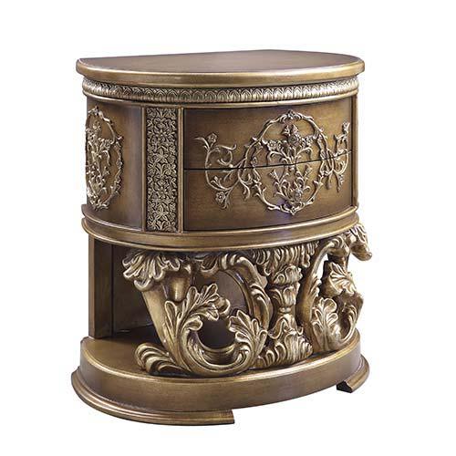 ACME - Constantine - Nightstand - Brown & Gold Finish - 5th Avenue Furniture