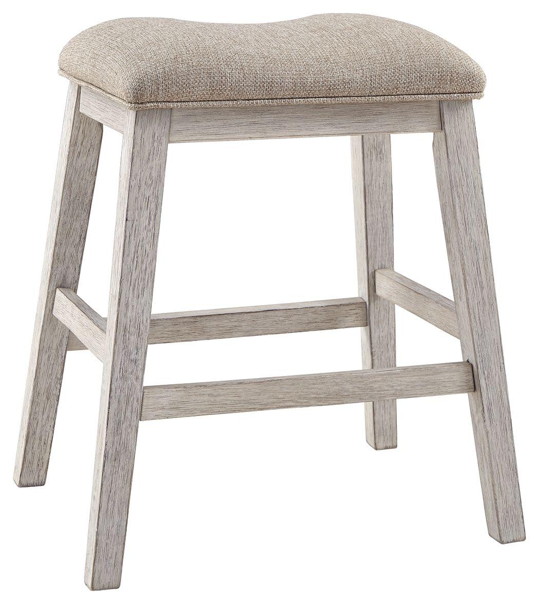 Signature Design by Ashley® - Skempton - White - Upholstered Stool (Set of 2) - 5th Avenue Furniture