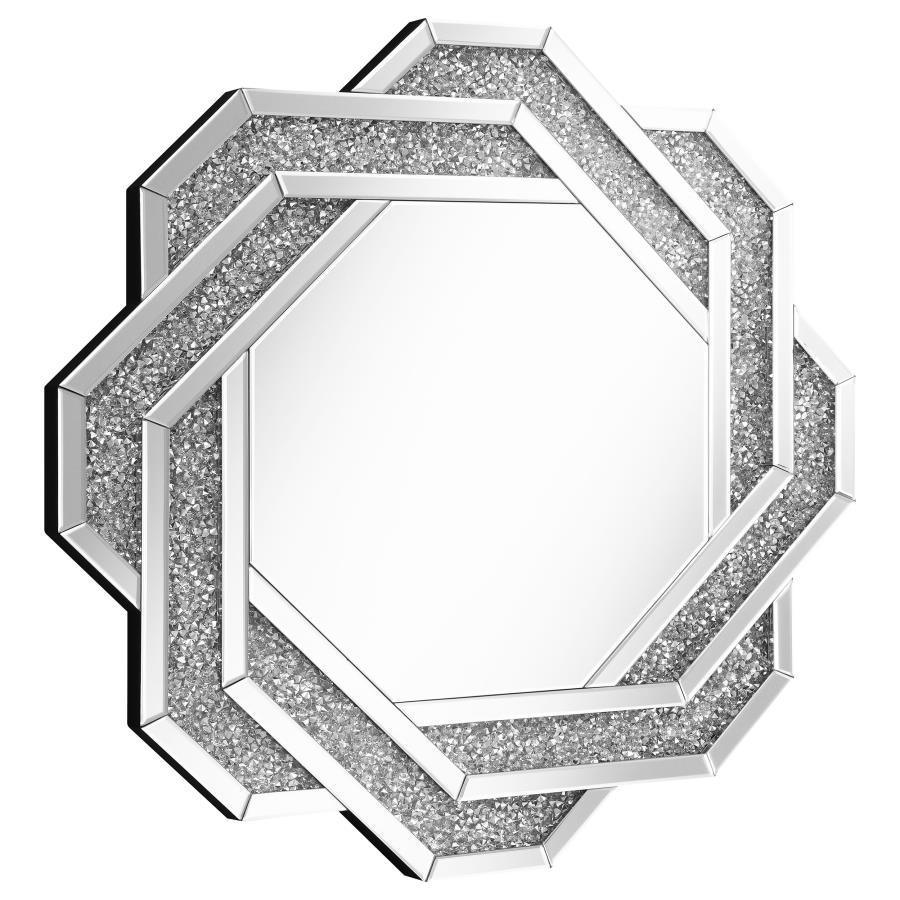 CoasterEssence - Mikayla - Wall Mirror With Braided Frame - Dark Crystal - 5th Avenue Furniture