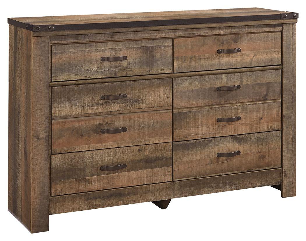 Ashley Furniture - Trinell - Brown Dark - Six Drawer Dresser - 61.34" X 15.98" X 42.99" - 5th Avenue Furniture