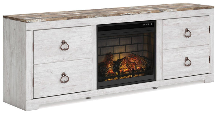 Signature Design by Ashley® - Willowton - 72" TV Stand With Fireplace Insert - 5th Avenue Furniture