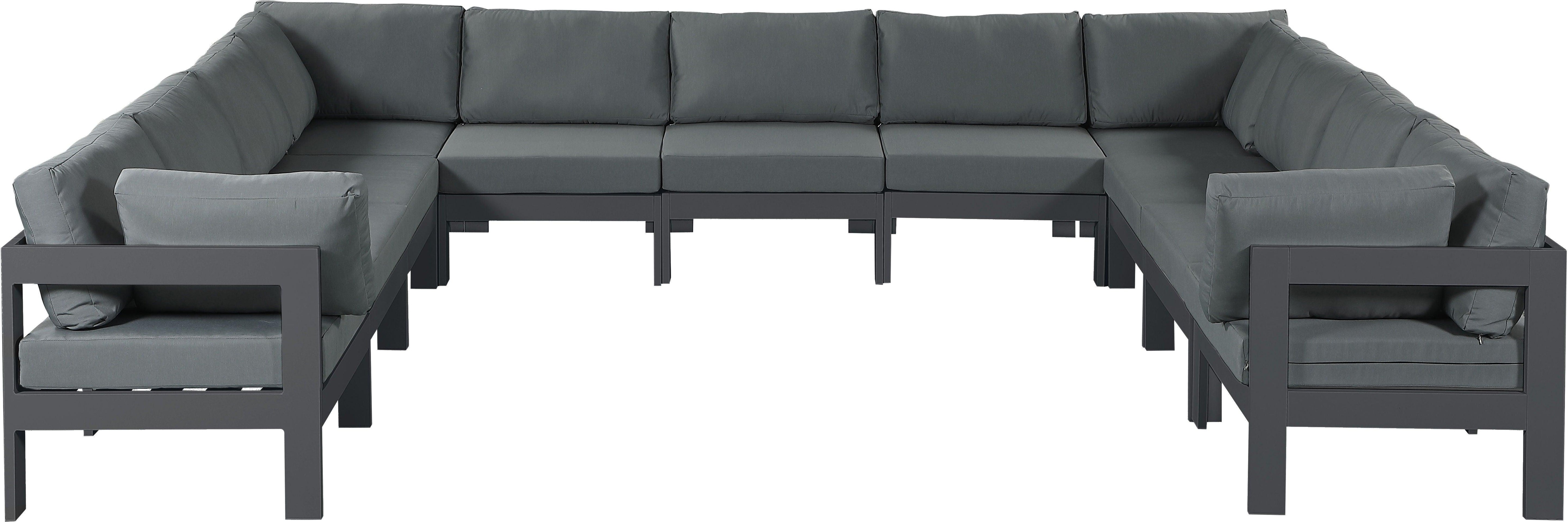 Meridian Furniture - Nizuc - Outdoor Patio Modular Sectional 11 Piece - Grey - 5th Avenue Furniture